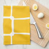 Gele vormen Vierkantjes Vet asymmetrisch Theedoek (Quarter Fold)