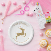 Gele vormgeving in Faux Glitter: kijk naar tekst Papieren Bordje (Feest)