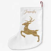 Gele vormgeving in Faux Glitter look & Name Kleine Kerstsok (Achterkant)