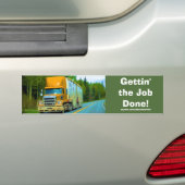 Gele vrachtwagen voor vrachtwagens en vrachtwagens bumpersticker (Op auto)