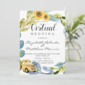 - gele vrachtwagen - zonnebloemen - Virtuele brui Kaart (Staand voorkant)