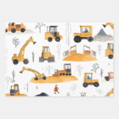 Gele vrachtwagens inpakpapier vel (Voorkant)