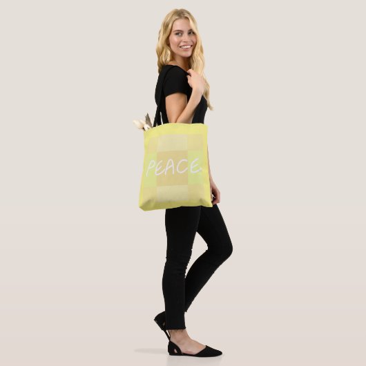 Gele vrede tote bag (Op model)