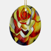 Gele vriesbloem waterverf keramisch ornament (Rechts)