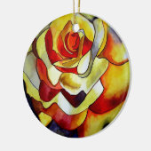 Gele vriesbloem waterverf keramisch ornament (Links)