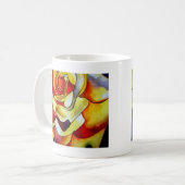 Gele vriesbloem waterverf koffiemok (Voorkant links)