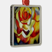 Gele vriesbloem waterverf metalen ornament (Rechts)