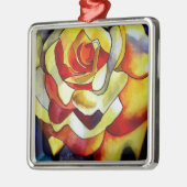 Gele vriesbloem waterverf metalen ornament (Links)