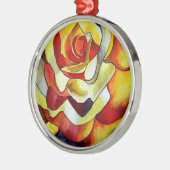 Gele vriesbloem waterverf metalen ornament (Links)