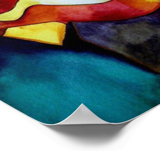 Gele vriesbloem waterverf poster (Hoek)