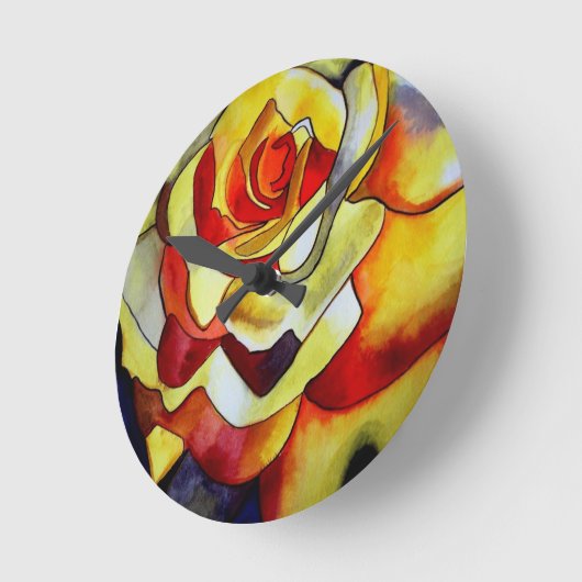 Gele vriesbloem waterverf ronde klok (Hoek)