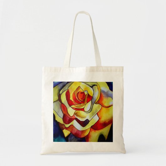 Gele vriesbloem waterverf tote bag (Voorkant)
