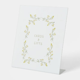 Gele Vrijgezellenfeesten voor wilde bloemen Reclamebord Met Voetstuk