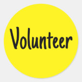 Gele vrijwilliger ronde sticker (Voorkant)