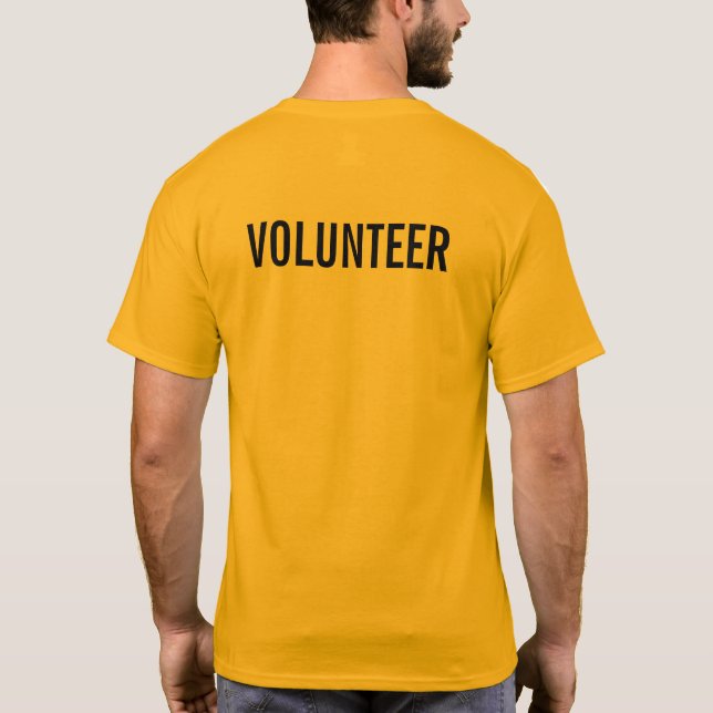 Gele vrijwilliger t-shirt (Achterkant)