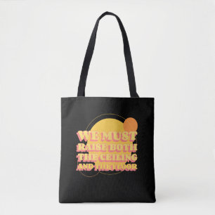 Gele vrouwenrechten verhogen het plafond en de vlo tote bag