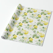 Gele Vruchten Citroenen Cadeaupapier (Uitgerold)