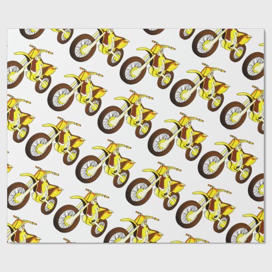 Gele vuilfiets 🚲 MX motor 🏍  Cadeaupapier (Vlak)