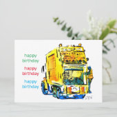 Gele vuilniswagen #130704 (Staand voorkant)