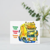 Gele vuilniswagen #130704 Briefkaart (Staand voorkant)