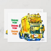 Gele vuilniswagen #130704 briefkaart (Voorkant / Achterkant)