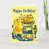 Gele vuilniswagen kaart (Voorkant)