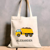 Gele vuilniswagen Kinder - Aangepaste constructie Tote Bag