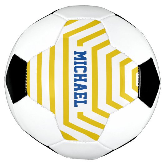 Gele vun Stripes - Aangepaste naam Voetbal (Gedraaid)