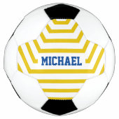Gele vun Stripes - Aangepaste naam Voetbal (Voorkant)