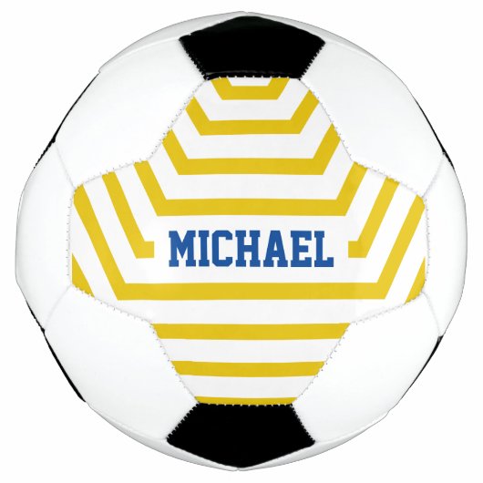 Gele vun Stripes - Aangepaste naam Voetbal (Voorkant)