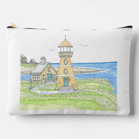 Gele vuurtoren grote accessoiretas etui (Voorkant)