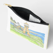 Gele vuurtoren kleine accessoire tas (Open)