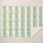 Gele vuurtoren Sherpa Blanket Deken (Voorkant (horizontaal))
