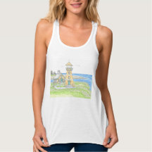 Gele Vuurtoren Tanktop; Ocean Blue