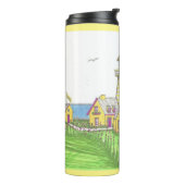 Gele vuurtoren Thermal Tumbler Thermosbeker (Gedraaid links)