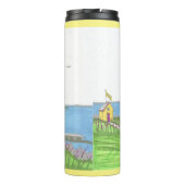 Gele vuurtoren Thermal Tumbler Thermosbeker (Achterkant)