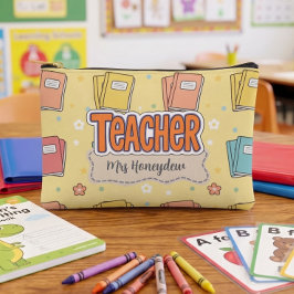 Gele waardering voor leraren schoolboeken etui