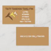 Gele waarheidsbiz-kaart visitekaartje (Voorkant / Achterkant)