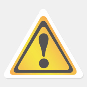 Gele waarschuwing sticker