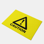 Gele waarschuwing waarschuwingsbord deurmat (Schuin)