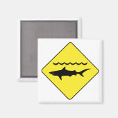 Gele 'waarschuwingshaaien' tekenmagneet magneet (Voorkant / Achterkant)
