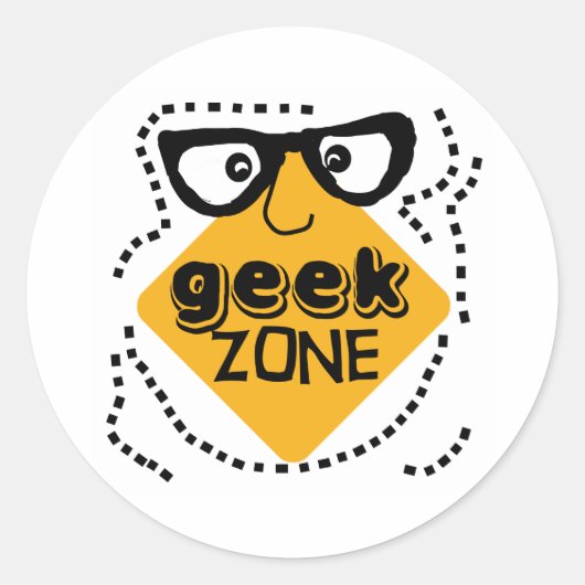 Gele waarschuwingszone ronde sticker (Voorkant)