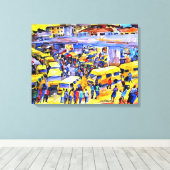 gele wachtrij canvas afdruk (Insitu (Houten vloer))