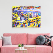 gele wachtrij canvas afdruk (Insitu (Woonkamer))