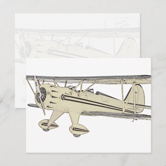  gele Waco-schottenpotlood Briefkaart (Voorkant / Achterkant)