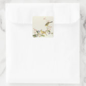 Gele wagstaart met blauwe kop vierkante sticker (Tas)