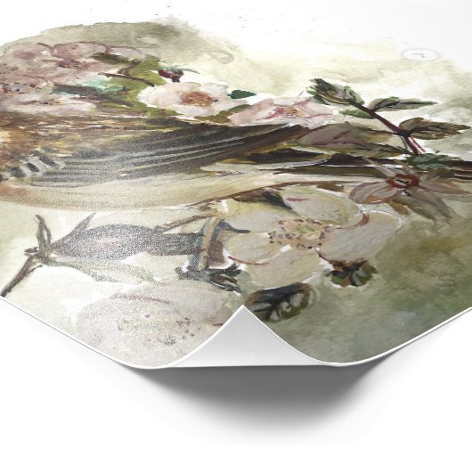 Gele Wagtail Garden vogel aquarel print Foto Afdruk (Hoek)