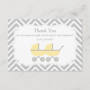 Gele Wandelaars Tweeling Baby Shower Bedankkaart