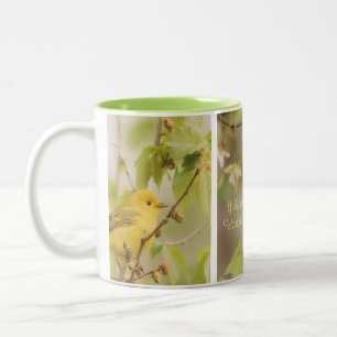 Gele Warbler Coffee-Mok Tweekleurige Koffiemok