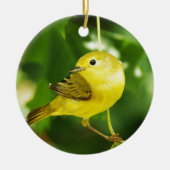 Gele Warbler Keramisch Ornament (Voorkant)